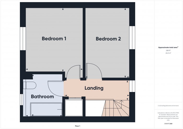 Floorplan for 2A Saltlands, TA6