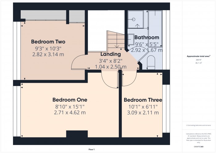 Floorplan for 9 Polden Walk, TA7