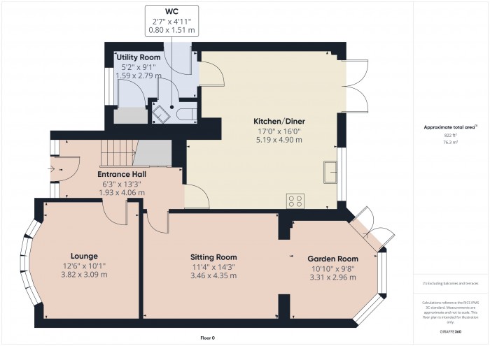 Floorplan for 78A Durleigh Road, TA6