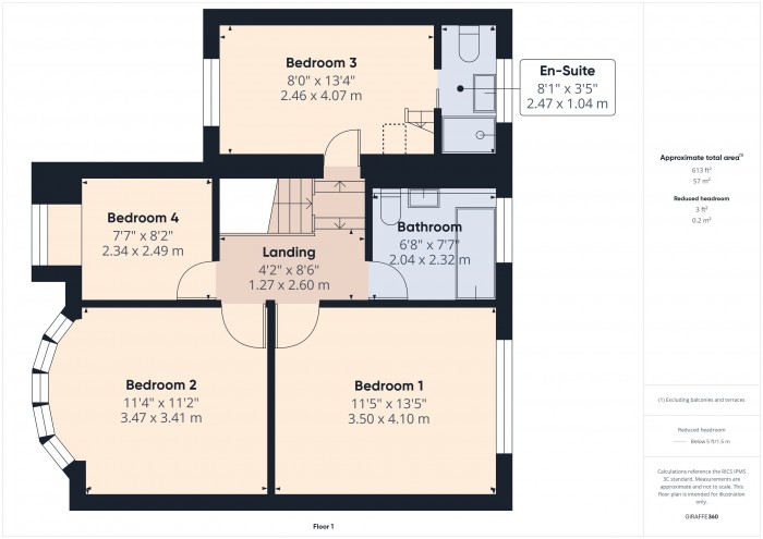 Floorplan for 78A Durleigh Road, TA6