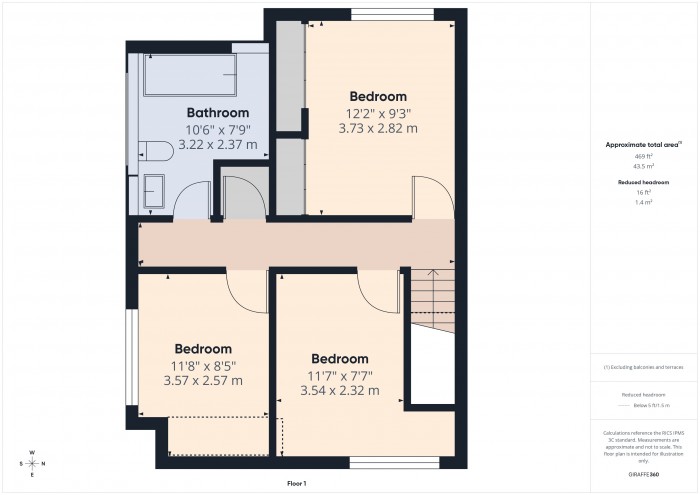 Floorplan for 9 Southview Road, TA7