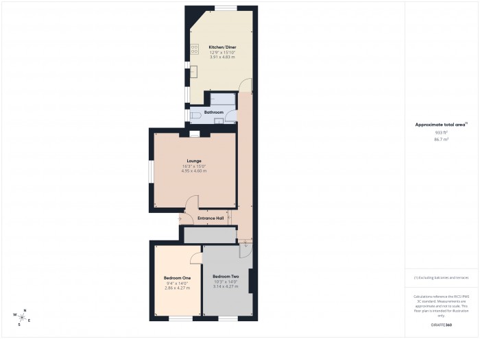Floorplan for 26B Durleigh Road, TA6
