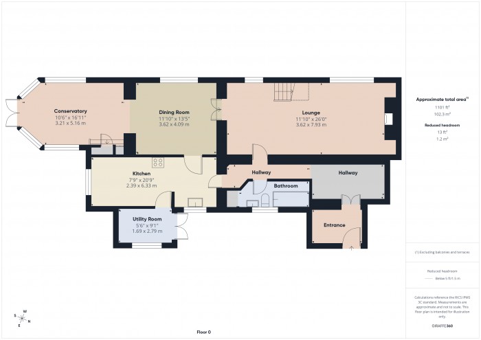 Floorplan for 2 Canal Cottages, TA6