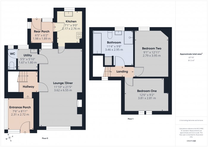 Floorplan for 1 Park Cottages, TA7