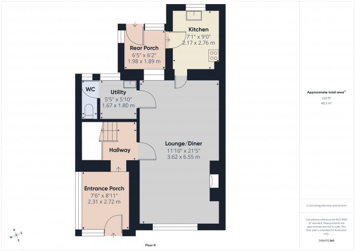 Floorplan for 1 Park Cottages, TA7