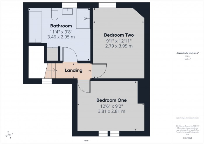 Floorplan for 1 Park Cottages, TA7