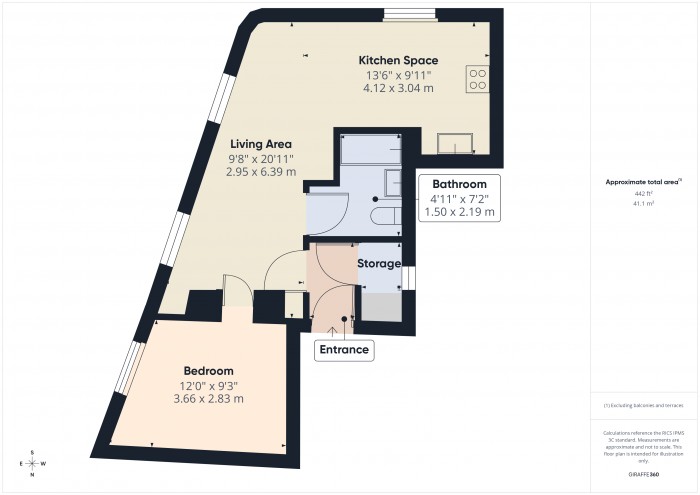 Floorplan for 13 Castle Apartments, TA6