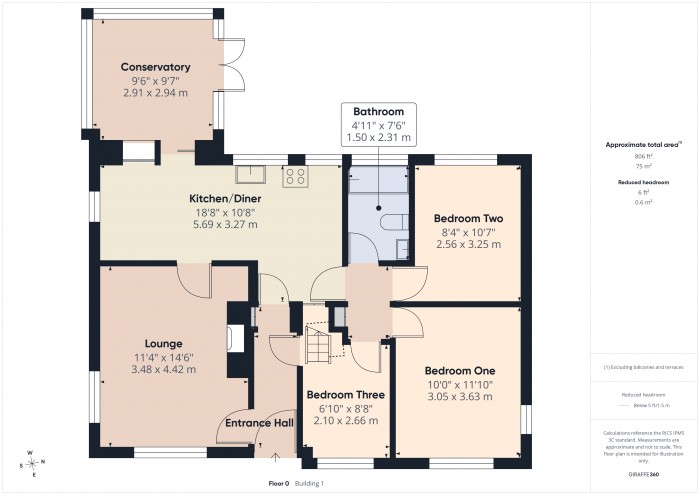 Floorplan for 1 Somerset Gardens, TA6