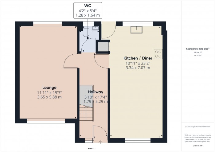Floorplan for 1 Portland Close, TA5