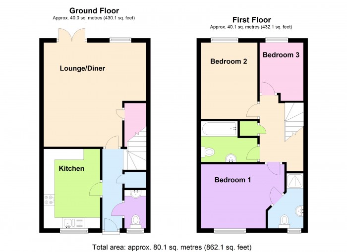 Floorplan for 8 Bower Fields, TA6